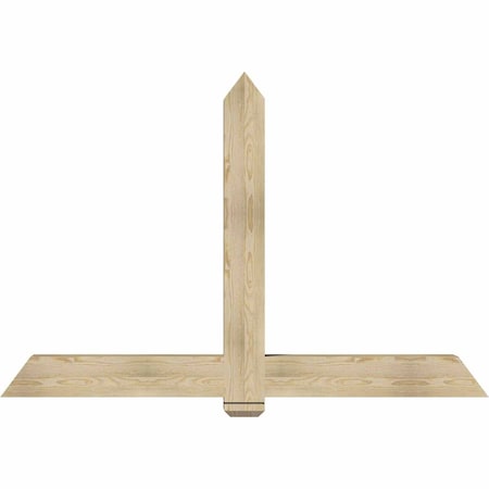 Ekena Millwork Eugene Rough Sawn Timber Gable Bracket, Douglas Fir, 72"W x 48"H x 6"D x 6"F, 16/12 Pitch GBW072X48X0606EUG00RDF